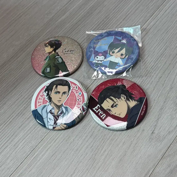 [BUNJANG] Attack on Titan Eren Glitter Can Badge Bundle Set / 진격의거인 에렌 글리터 캔뱃지 일괄