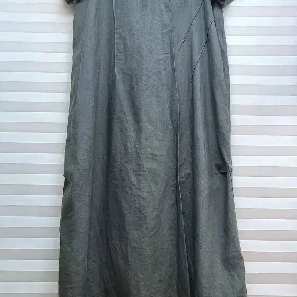 [BUNJANG] Linen Short Sleeve Long Dress / 린넨> 그레이 반팔 롱원피스