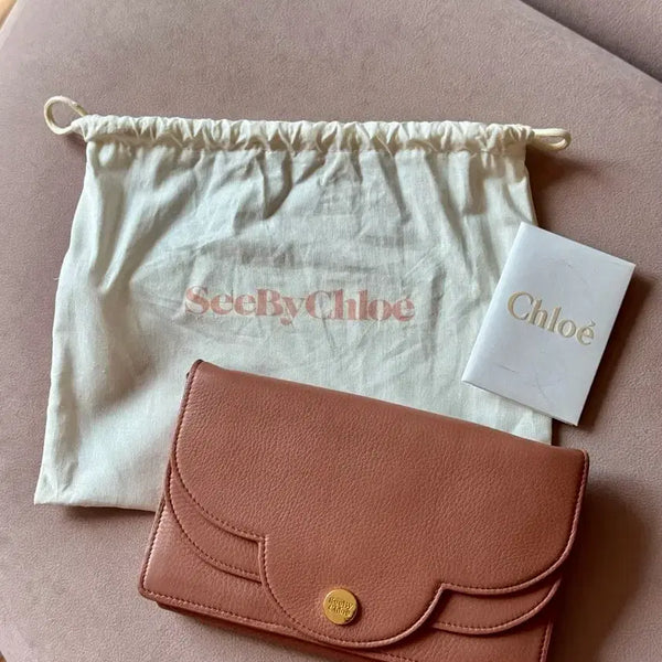 [BUNJANG] See by Chloé Polina Leather Chain Clutch Bag Pink / 씨바이끌로에 폴리나 클러치백 핑크
