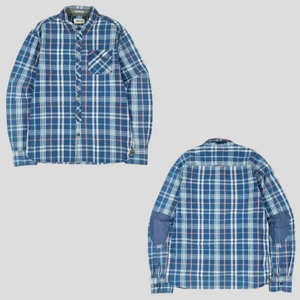 [BUNJANG] Tommy Hilfiger Hilfiger Denim Tartan Check Chest Pocket Elbow Patch Shirt M / 타미힐피거 힐피거데님 블루 오렌지 화이트 타탄체크 로고 체스트포켓 엘보우패치 남방 셔츠 M