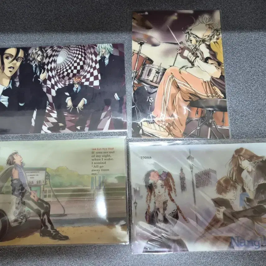 [BUNJANG] Comic Illustration Acrylic Postcard Set / 만화 일러스트(블루.낭길리마.오디션)아크릴 엽서