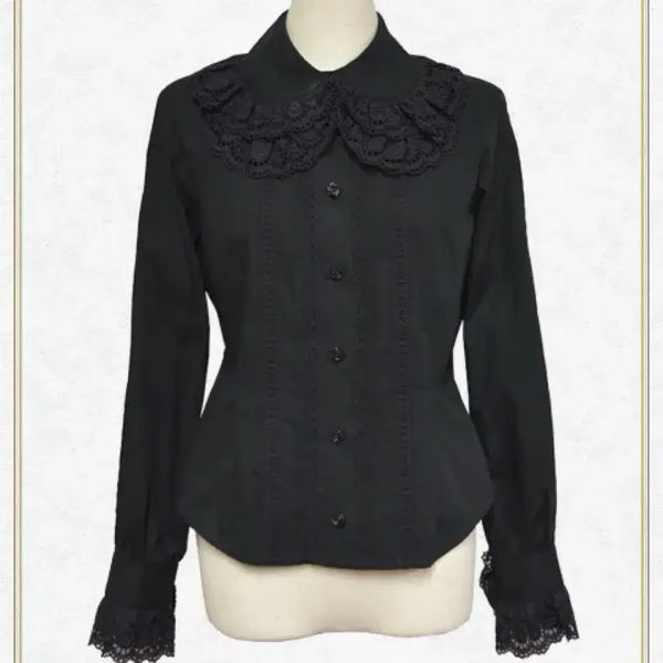 [BUNJANG] Baby the Stars Shine Double Collar Pintuck Blouse / 베이비더스타샤인 baby the stars 이중카라핀턱블라우스  (8월한달할인