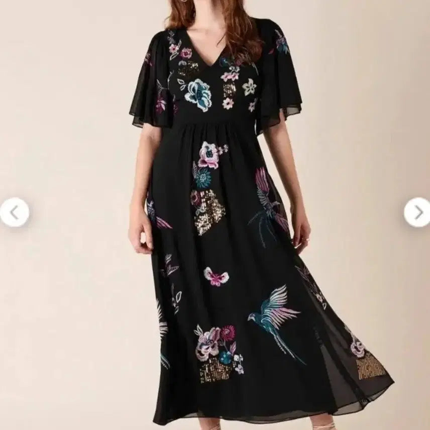 [BUNJANG] Monsoon Embroidered Chiffon Dress / 새상품 몬순 자수 쉬폰 원피스 monsoon