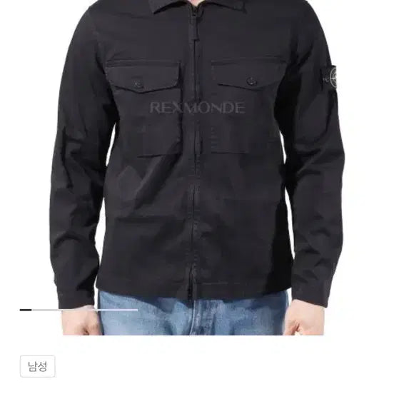 [BUNJANG] Stone Island Garment Dyed Cotton Satin Stretch Overshirt Black / 스톤아일랜드 가먼트 다잉 코튼 사틴 스트레치 오버셔츠 블랙