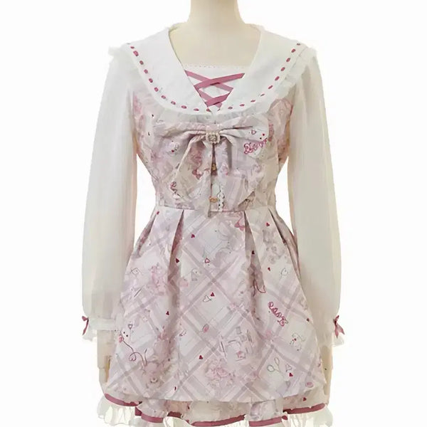 [BUNJANG] Liz Lisa Sewing Bear Setup Pink / 리즈리사 liz lisa 소잉베어 셋업 핑크
