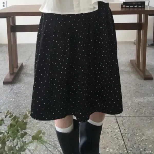 [BUNJANG] Black Dot Banding Skirt / 블랙 도트 밴딩 스커트
