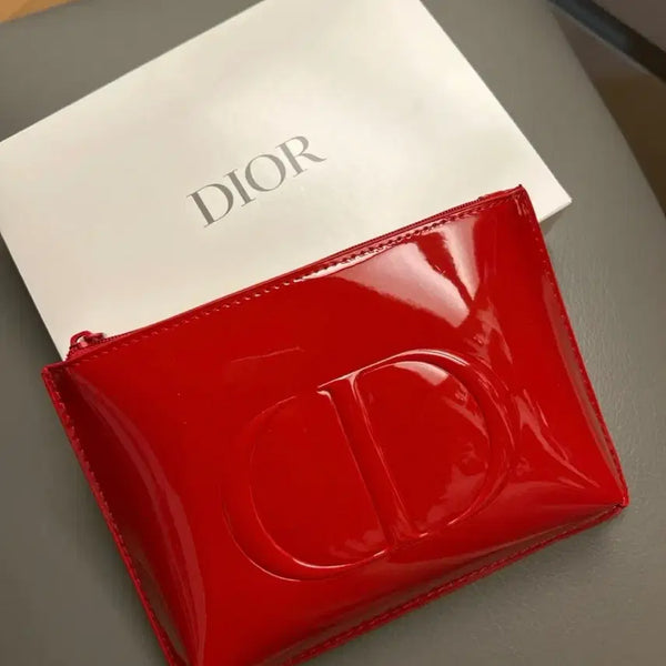 [BUNJANG] Christian Dior Red Enamel Logo Pouch / 정품디올로고레드에나멜파우치새제품