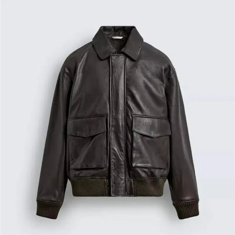 [BUNJANG] Zara Lambskin A2 Relaxed Fit Leather Jacket M / 자라 램스킨 a2 릴렉스핏 레더 자켓 M