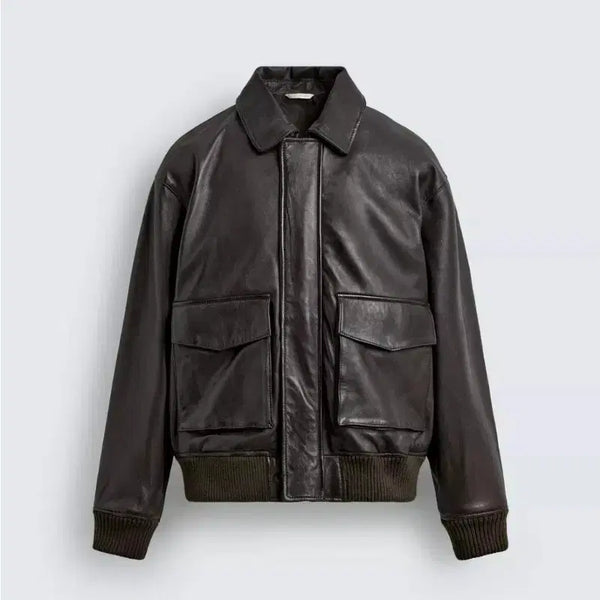 [BUNJANG] Zara Lambskin A2 Relaxed Fit Leather Jacket M / 자라 램스킨 a2 릴렉스핏 레더 자켓 M