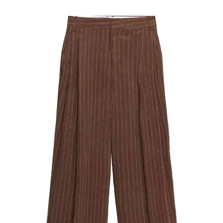 [BUNJANG] ZARA Roll-up Pleated Pocket Pants (Brown/Cream) / ZARA 롤업 플리츠 덮개 포켓 팬츠 (브라운/크림)