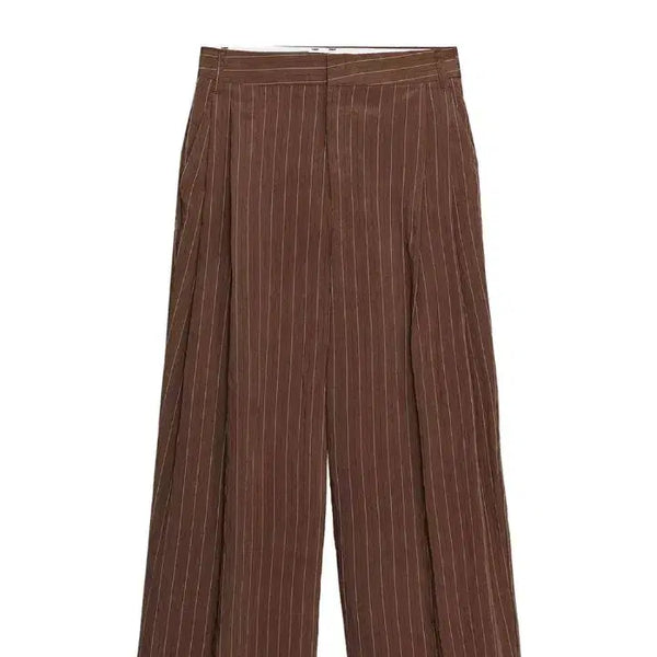 [BUNJANG] ZARA Roll-up Pleated Pocket Pants (Brown/Cream) / ZARA 롤업 플리츠 덮개 포켓 팬츠 (브라운/크림)