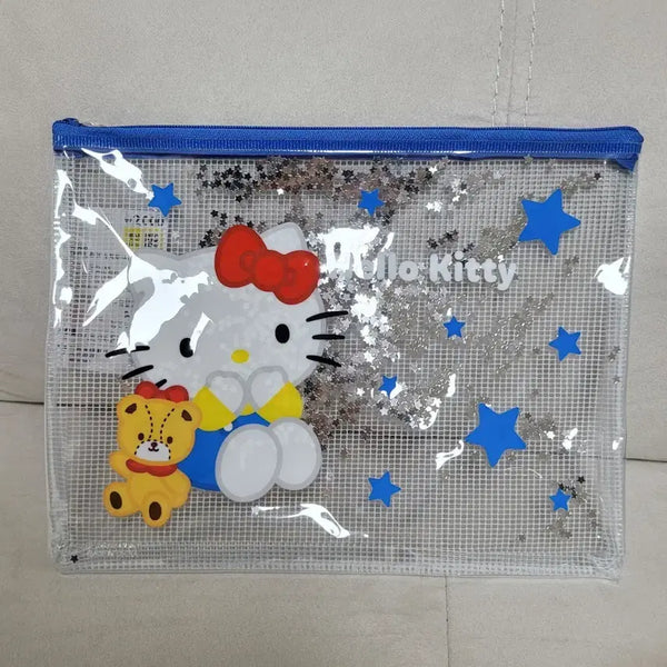 [BUNJANG] Daiso Hello Kitty Mesh Glitter Pouch / 다이소 헬로키티 메쉬 글리터 파우치