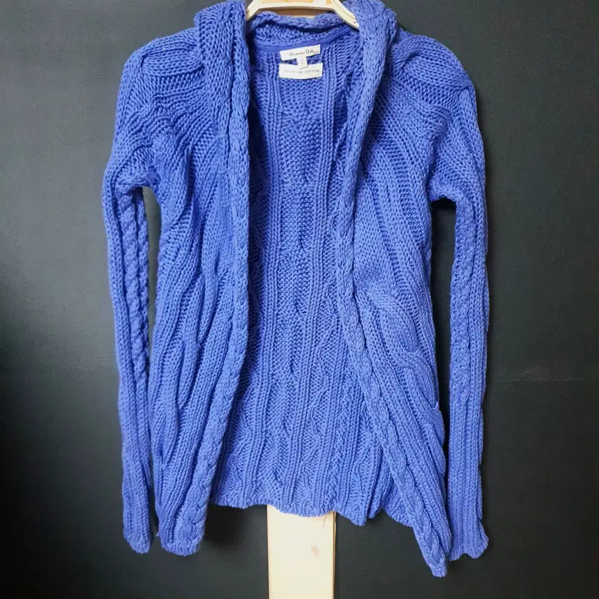 [BUNJANG] Massimo Dutti Cable Knit Cardigan Purple/Blue / 진짜만원 마시모두띠 케이블가디건 55 퍼플블루