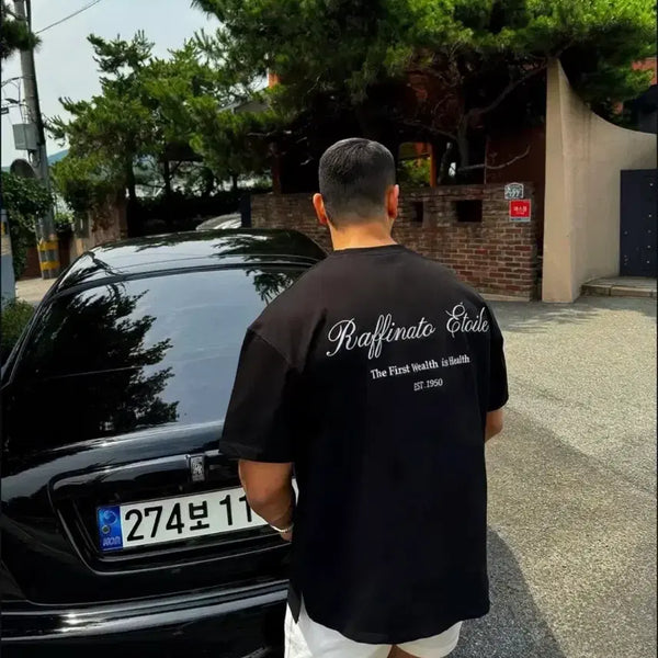 [BUNJANG] Raffinato Oversized Short Sleeve T-Shirt Black Size 50 / 라피나토 오버핏 반팔티셔츠 블랙 50사이즈 새상품 판매합니다.