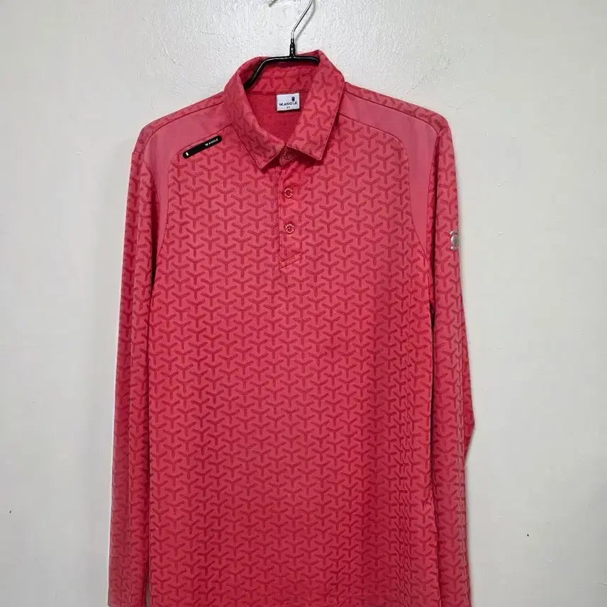 [BUNJANG] WAAC Long Sleeve Collar T-shirt Pink / 와이드앵글 골프웨어 긴팔 카라티 핑크.260725