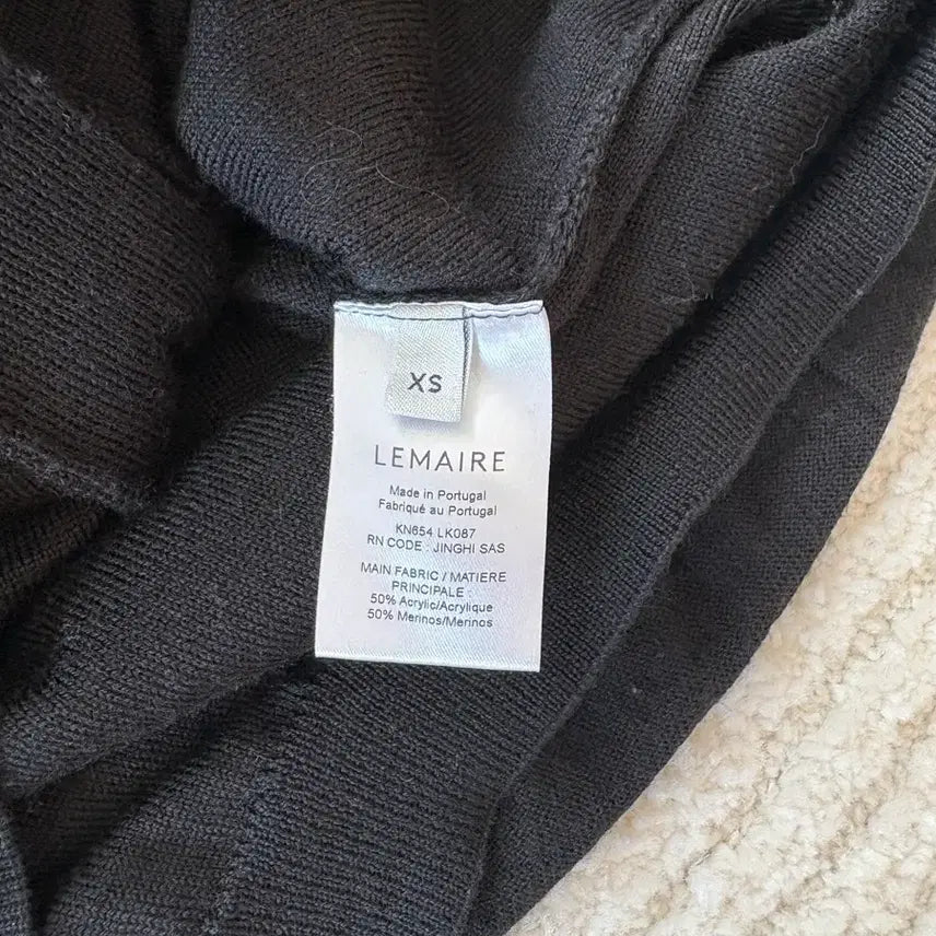 [BUNJANG] Lemaire Merino Wool Blend Knit Sweater XS Black / 르메르 니트 XS