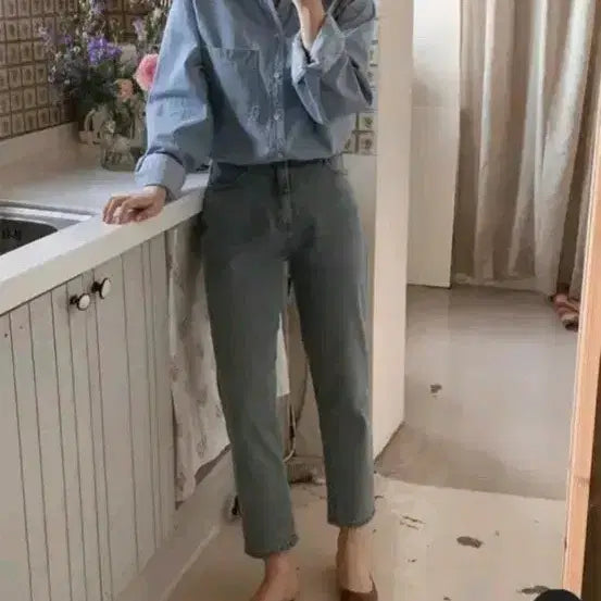 [BUNJANG] Slow and Steady Deep Fog Blue Denim Jeans XS / 택 달린 새상품 슬로우앤드 베이스 딥포그블루 데님 xs