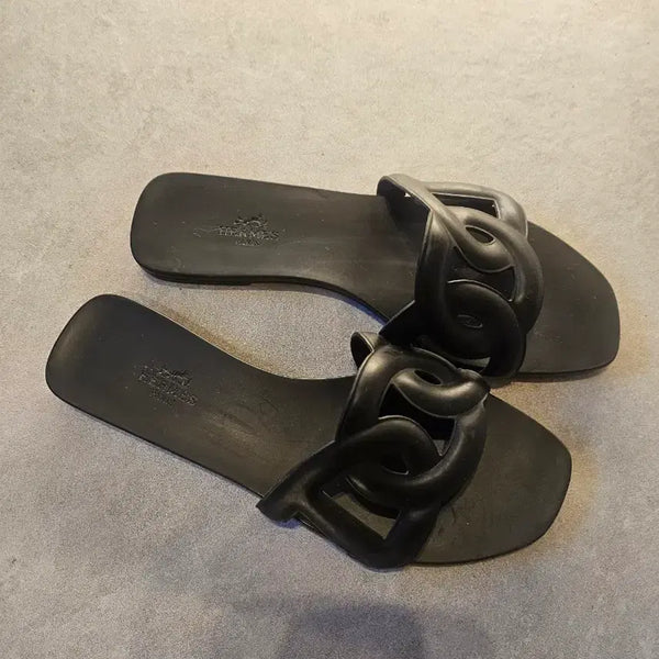 [BUNJANG] Hermes Aloha Black Sandals Size 37 / 에르메스  알로하 블랙  37  정품