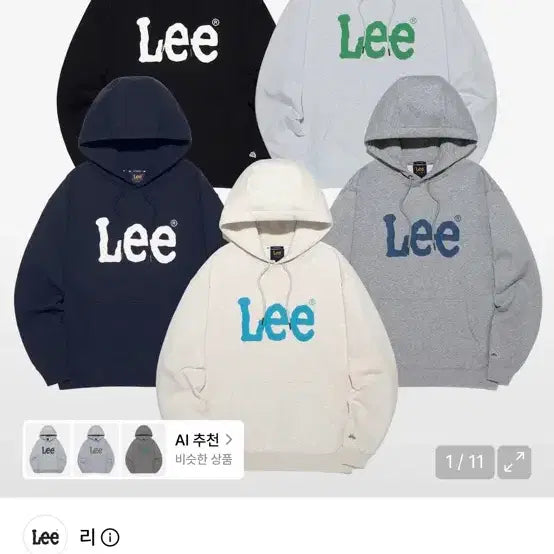[BUNJANG] Lee Big Twitch Logo Hoodie T-Shirt / Lee 빅 트위치 로고 후드 티셔츠_5Color