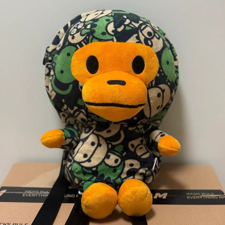 [BUNJANG] BAPE BABY MILO Plush Backpack Green / 베이프베이비 마일로 플러시 백팩 그린
