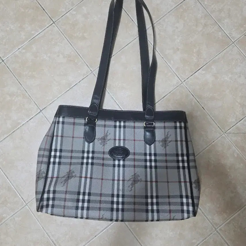 [BUNJANG] Burberry London Check Shoulder Bag Grey / 버버리 런던 체크백 그레이