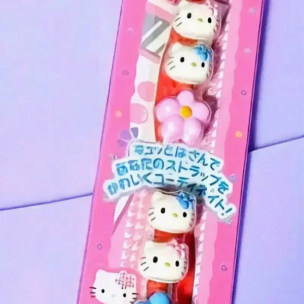 [BUNJANG] Hello Kitty Charm Strap Keychain / 키티  파츠 스트랩, 키티 줄줄이 스트랩 키링, 키티 단추 키링
