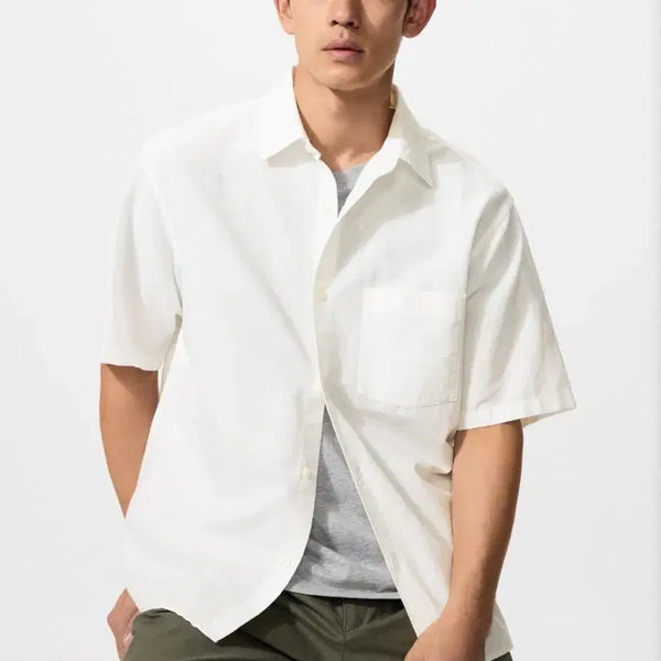 [BUNJANG] Uniqlo Cotton Linen Short Sleeve Shirt / 유니클로 코튼 린넨 반팔 셔츠