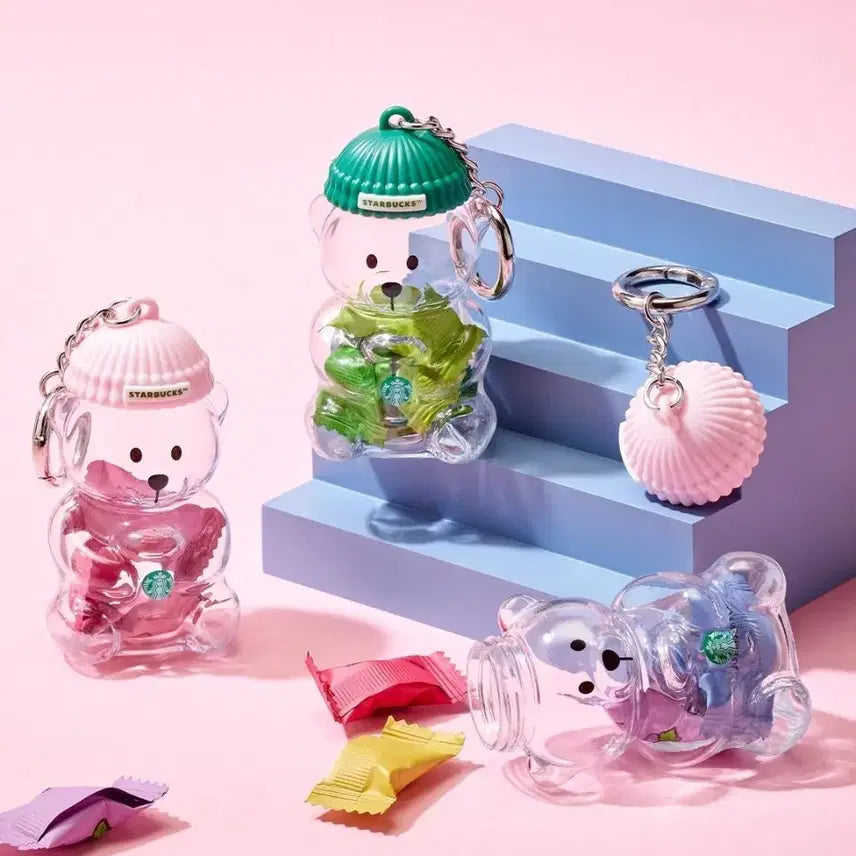 [BUNJANG] Starbucks Mini Bearista Keyring Pink/Green / 새상품스타벅스 미니베어리스타 키링 핑크/그린