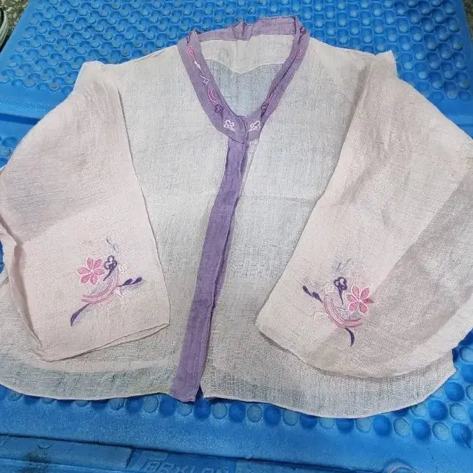 [BUNJANG] Hemp Embroidered Short Jacket / 삼베 자수 숏 쟈켓