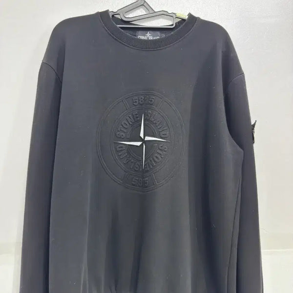 [BUNJANG] Stone Island Crewneck Sweatshirt Black / 스톤아일랜드 맨투맨 블랙
