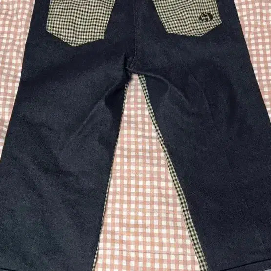 [BUNJANG] Lucky Chouette Women's Checkered Denim Pants / 새상품) 럭키슈에뜨 데님팬츠 바지 여성의류 청바지 체크무늬
