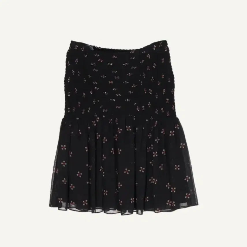 [BUNJANG] Maje Black Floral Mini Skirt / 마쥬 블랙 플로럴 스커트