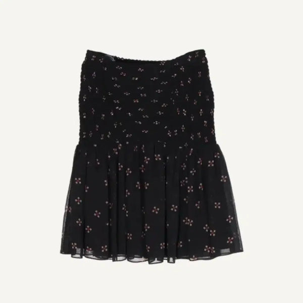 [BUNJANG] Maje Black Floral Mini Skirt / 마쥬 블랙 플로럴 스커트