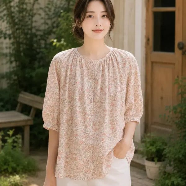 [BUNJANG] Tencel Cotton Summer Blouse / 텐셀면 여름 블라우스