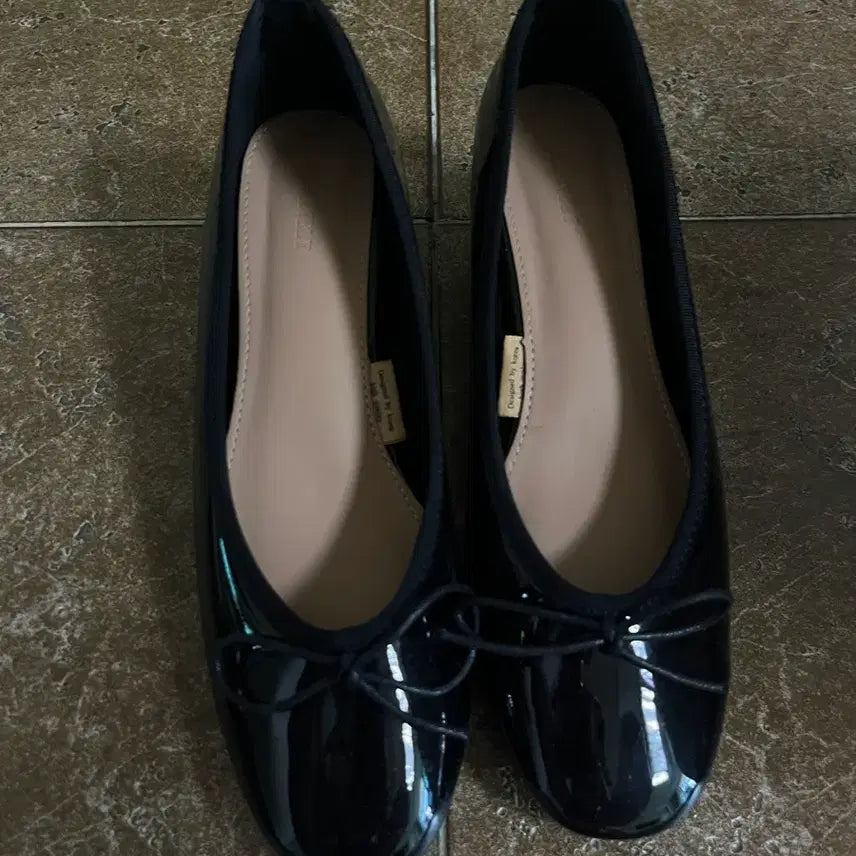 [BUNJANG] Ribbon Middle Heels - Black (245) / 리본 미들힐 블랙 245