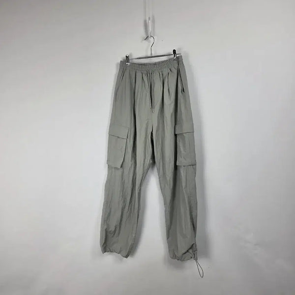 [BUNJANG] Not For None One-Tuck Nylon Banding String Cargo Pants Khaki / 낫포너드 원턱 나일론 밴딩 스트링 카고 팬츠 카키 남 28-30인치 260803