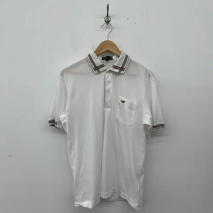 [BUNJANG] DAKS Classic Small Logo Polo Shirt White Men's M / DAKS 클래식 스몰로고 카라티 화이트 남성M
