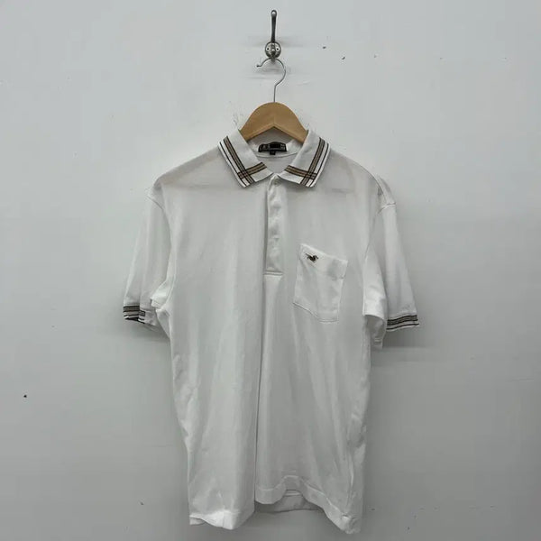 [BUNJANG] DAKS Classic Small Logo Polo Shirt White Men's M / DAKS 클래식 스몰로고 카라티 화이트 남성M