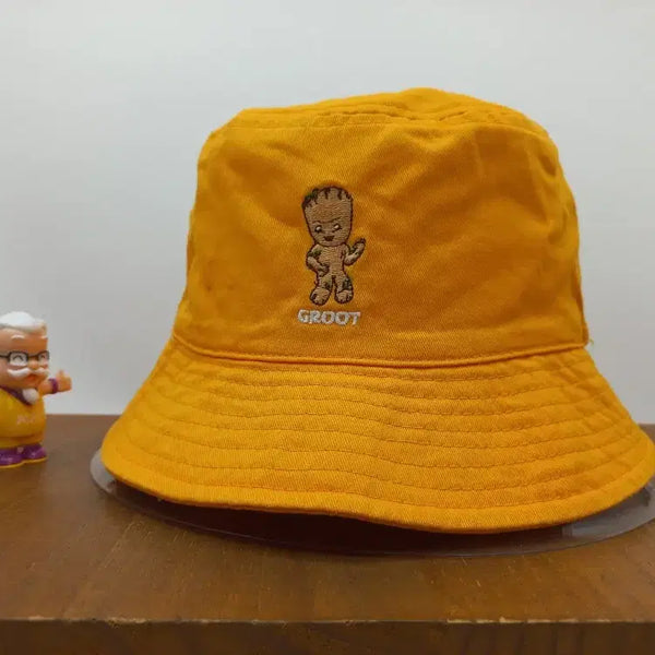 [BUNJANG] Marvel Guardians of the Galaxy I Am Groot Double-Sided Bucket Hat Orange / 마블 가디언즈오브 갤럭시 아이엠 그루트 양면 버킷햇 벙거지 모자 오렌지