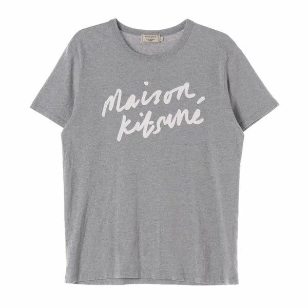 [BUNJANG] Maison Kitsuné Handwriting Cotton T-Shirt / 메종키츠네 핸드라이팅 코튼 반팔 티셔츠 그레이 xs