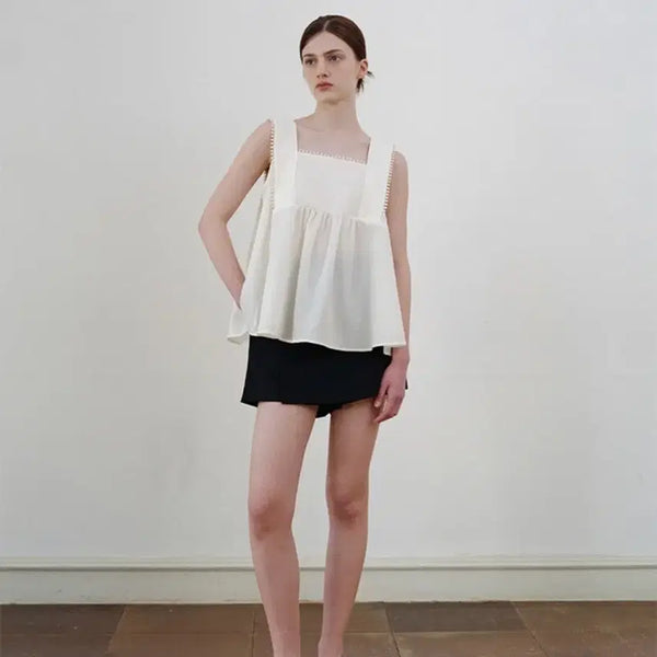 [BUNJANG] Our Cosmos 889 Wide Strap Flared Blouse / 아워코모스 889 와이드 스트랩 플레어드 블라우스