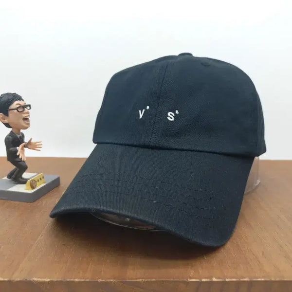 [BUNJANG] Vivastudio Collection Embroidered Logo Street Vintage Baseball Cap - Black / 비바스튜디오 컬렉션 자수 로고 스트리트 빈티지 야구 모자 볼캡 블랙