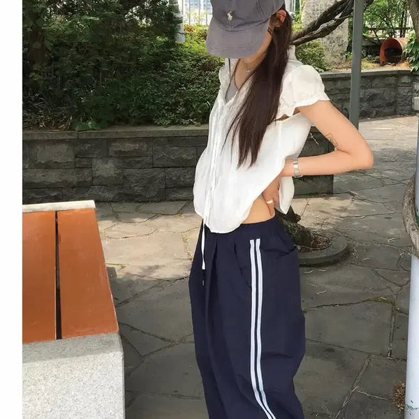 [BUNJANG] SIOA Nylon Track Pants Navy / 시오아 나일론 트랙 pt 네이비