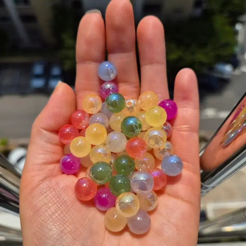 [BUNJANG] Iridescent Beads (10mm, White) - 50 pcs / 광변구슬
