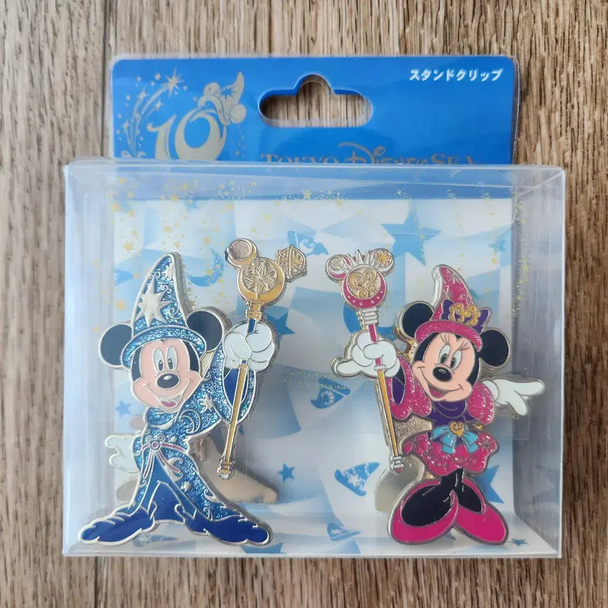 [BUNJANG] Tokyo DisneySea 10th Anniversary "Be Magical!" Mickey & Minnie Metal Clip Set / 도쿄 디즈니씨 클립
