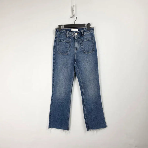[BUNJANG] Zara Mid-Wash Spandex Bootcut Front Pocket Denim Pants / 자라 중청 스판 부츠컷 앞 포켓 데님 팬츠 여 28인치 260803