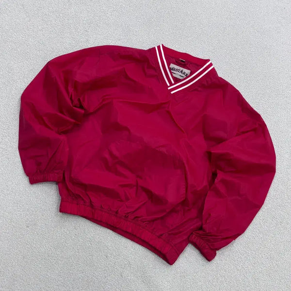 [BUNJANG] Westark Men's Vintage Red Warm-Up Pullover Jacket / M 웨스트아크 남성 빈티지 레드 웜업 풀오버 자켓 0601E2