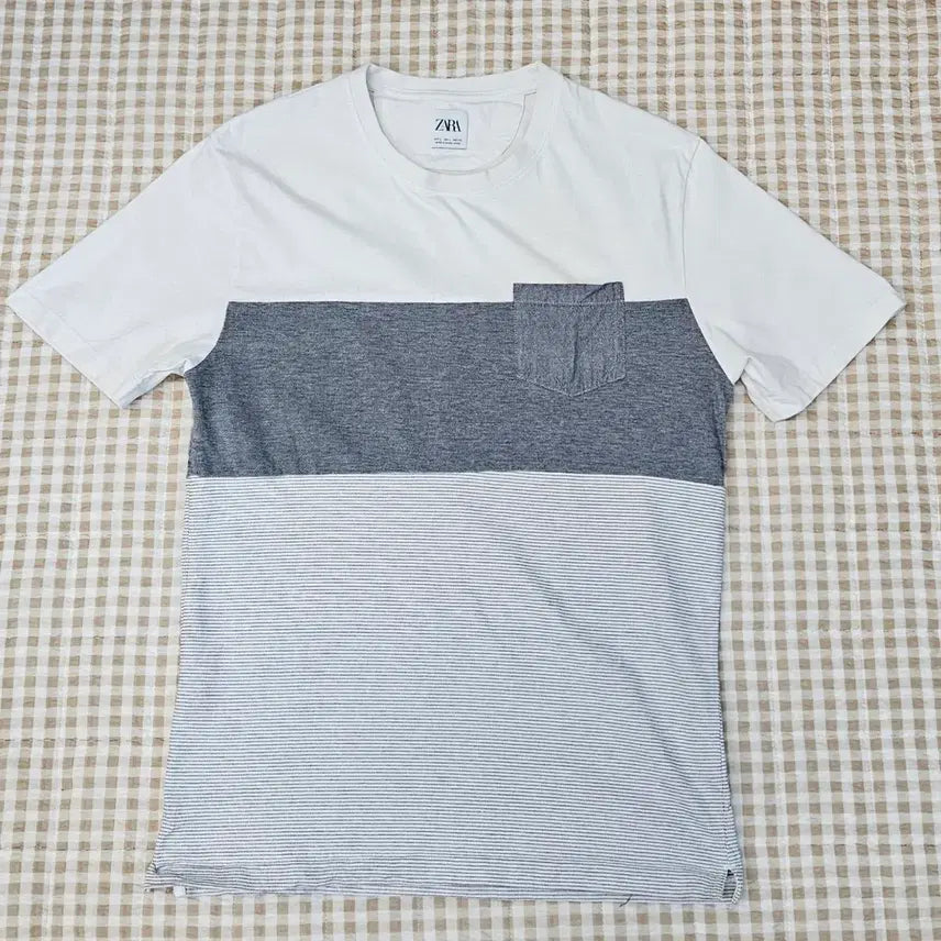 [BUNJANG] ZARA Men's Short Sleeve Pocket T-Shirt Cotton Size 100 / ZARA 반소매 포켓 면티 남자100