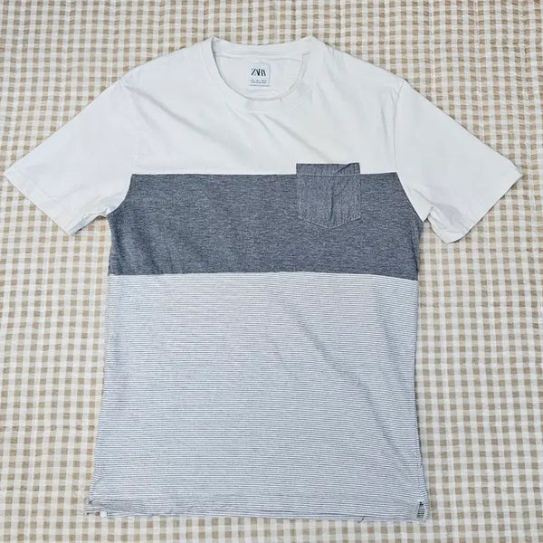 [BUNJANG] ZARA Men's Short Sleeve Pocket T-Shirt Cotton Size 100 / ZARA 반소매 포켓 면티 남자100
