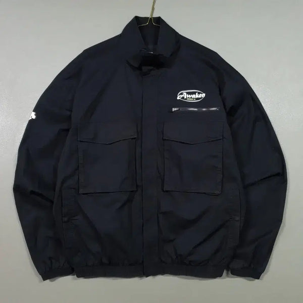 [BUNJANG] Descente 22ss Awakeen Graphic Out Pocket Windbreaker Jacket Black / M (95) 데상트 신형 22ss 어웨이큰 그래픽 아웃 포켓 바람막이 자켓 블랙